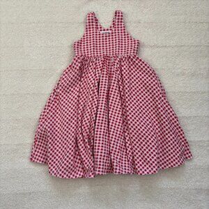 Remie Girl red and white checked sleeveless dress, 2 side pockets